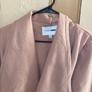 Pink belted coat